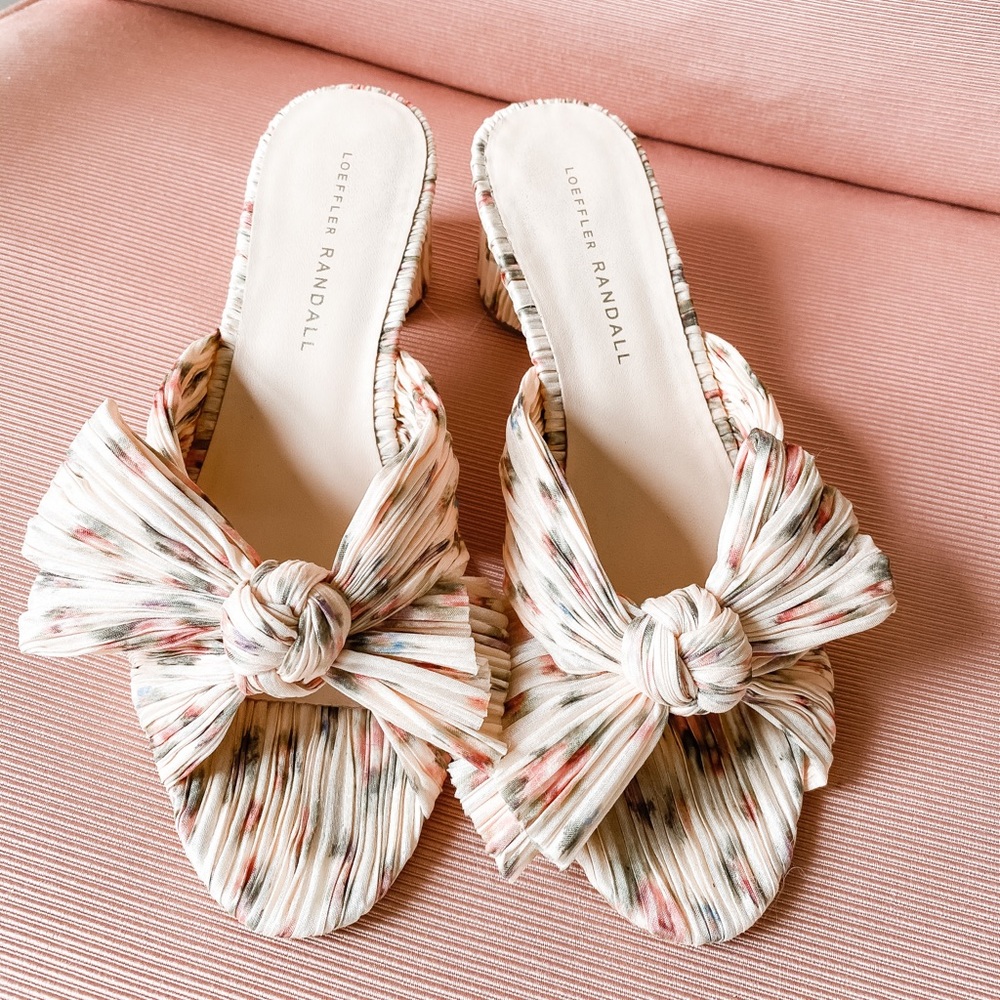 Loeffler Randall Emilia Bow Slide Sandals 7